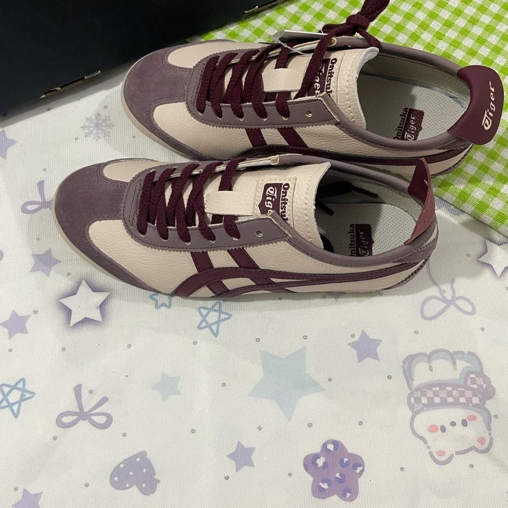 Onitsuka Tiger by Asics Women's Cream & Purple Runner Sneaker